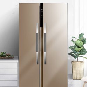 2pcs Plain Refrigerator Door Handle Cover, Grey Jacquard Fridge Door Handle Pad For Household