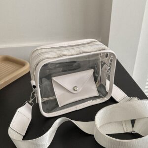 Mini Clear Crossbody Bag Adjustable-strap Square Bag With Purse