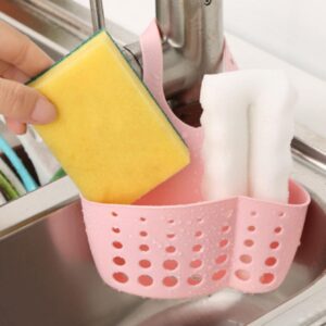 1pc Plastic Faucet Basket, Modern Solid Sink Caddy Organizer For Kitchen